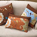 Embroidered Bird Pillows 