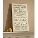 Playroom Rules Sign 