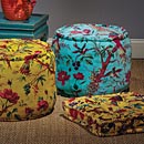 Velveteen Poufs and Cushions