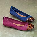 Suede Ballet Flats with Tortoiseshell Toes