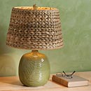 Ferns Lamp with Seagrass Shade