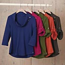 Button Cowl-Neck Tee