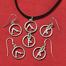 Yoga Asana Necklace and Earrings