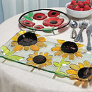 Fused Glass Flower Platters